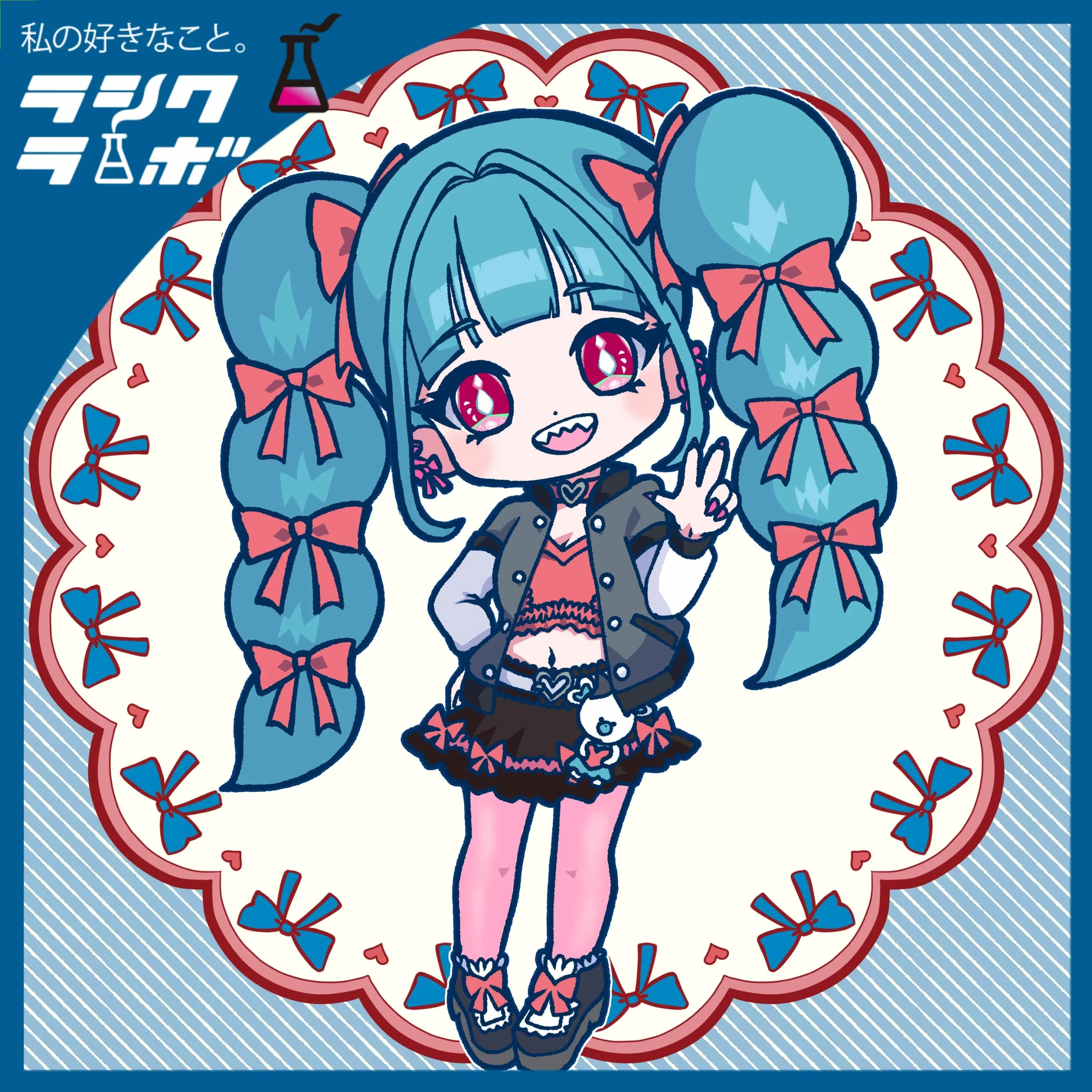 【イラスト紹介】ポップ＆キュート炸裂！リボン×ギャルな魅力全開キャラ🎀