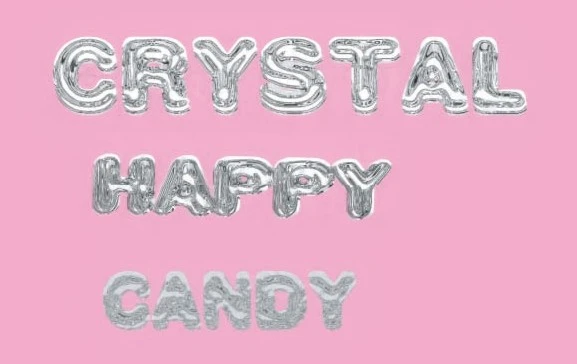 利用者さんがイラストレータの練習でクリスタルのような文字を作りました！