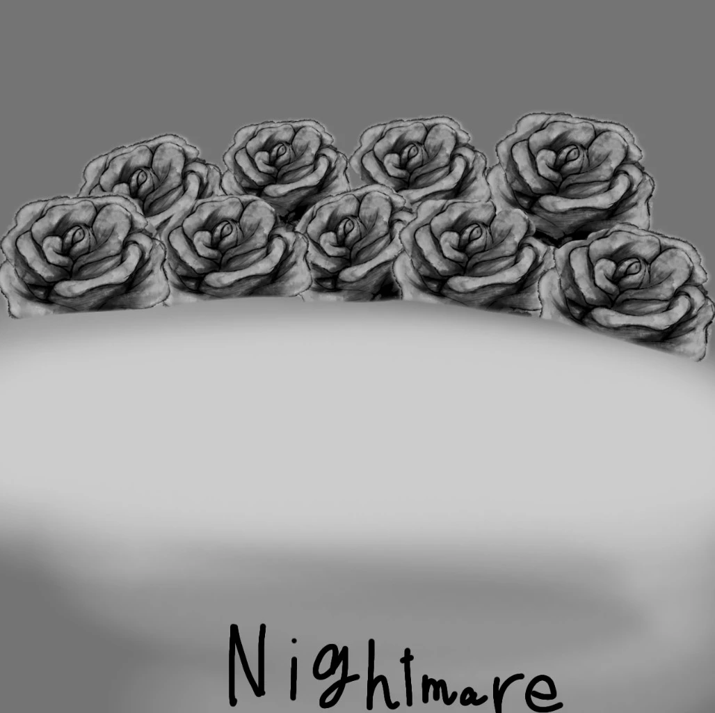 ナイトメアをイメージして白黒のバラを描いてくれました！