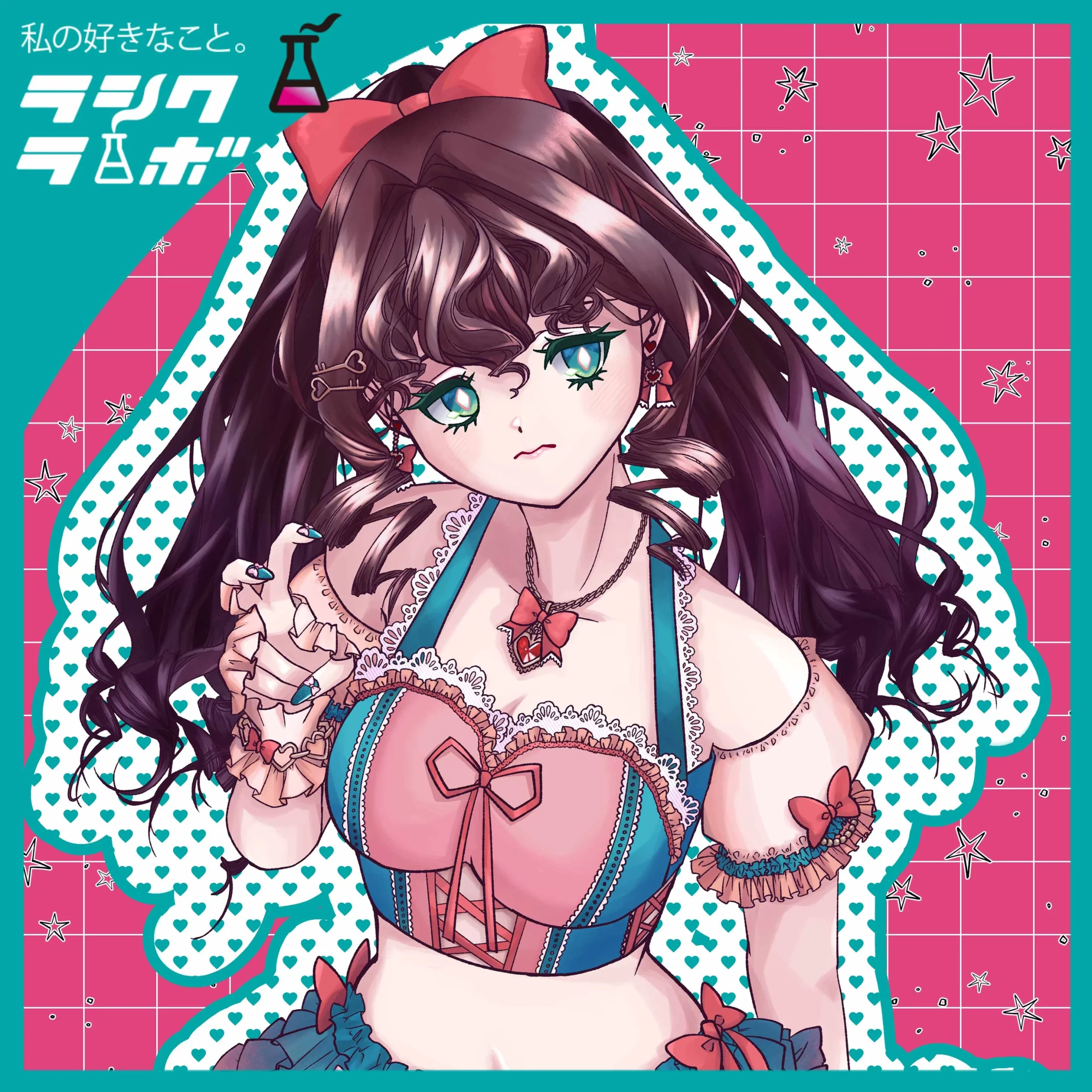 【イラスト紹介】キラめく視線、夏の誘惑