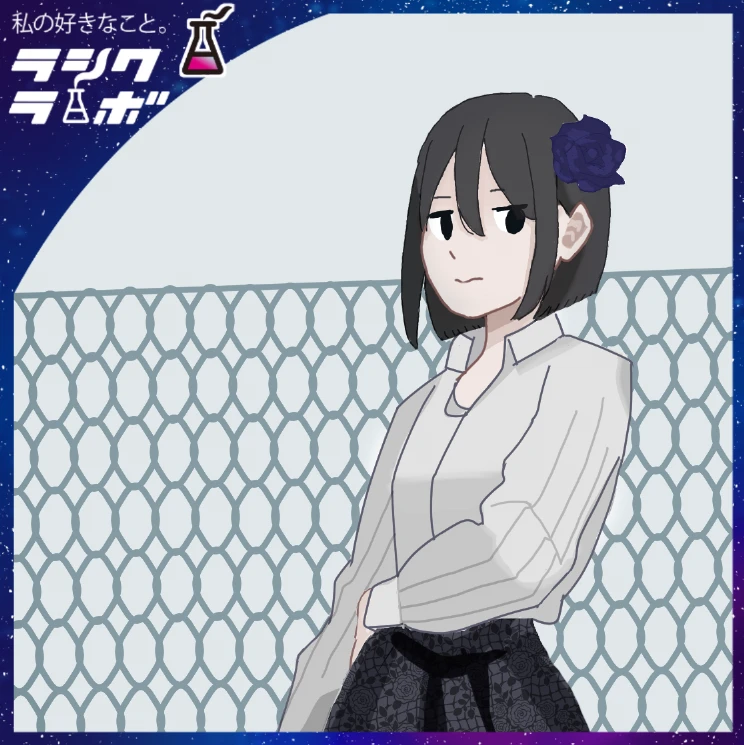 【イラスト紹介】紫の花を飾る少女🌹