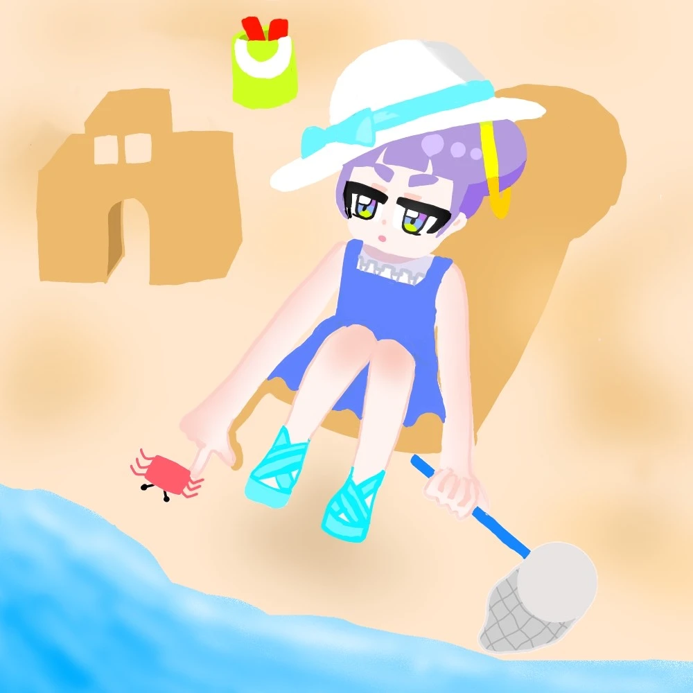 🦀コスモちゃんと海🪐