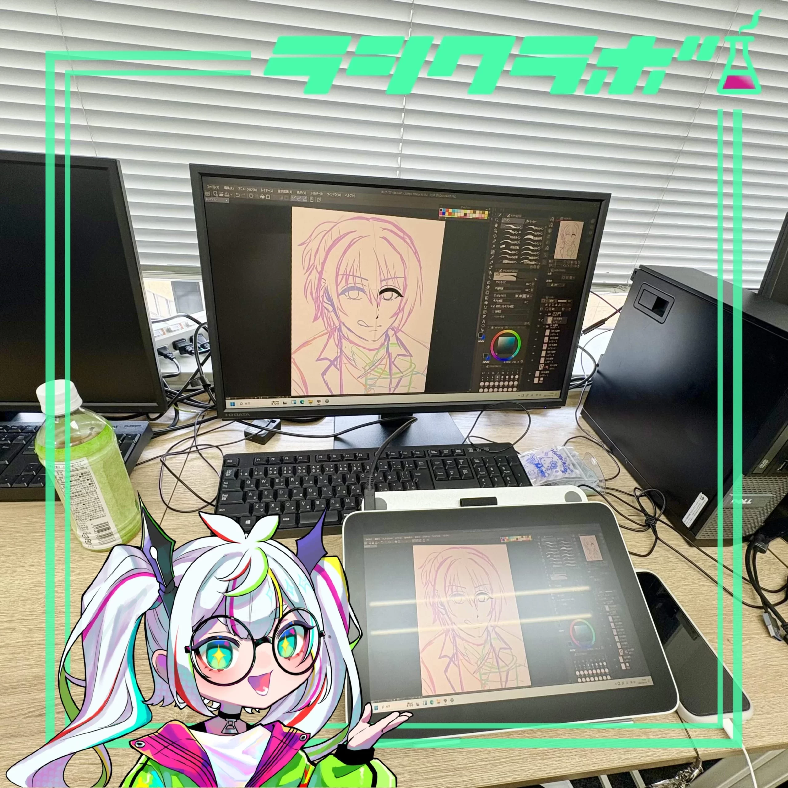 キャライラストを制作中！最初の線画に励んでいます✨