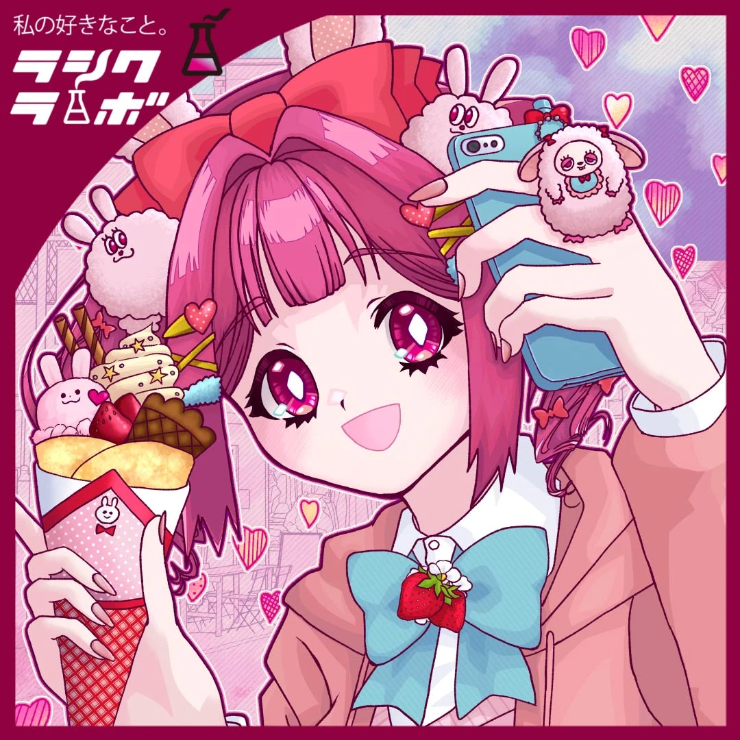 【イラスト紹介】いちごクレープを楽しむスイートガール🍰💞
