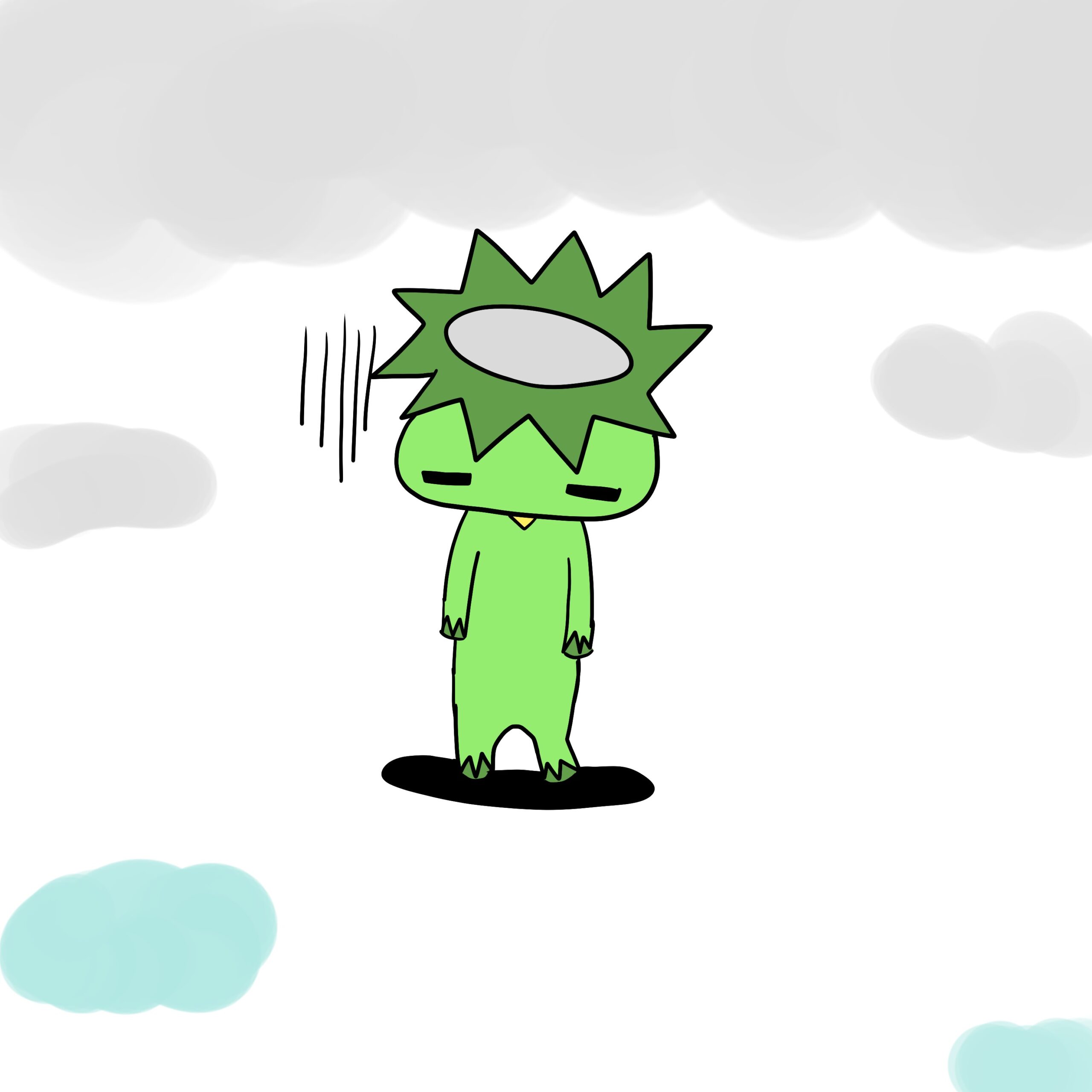 気温の変化についていけないかっぱちゃんのイラスト🥒