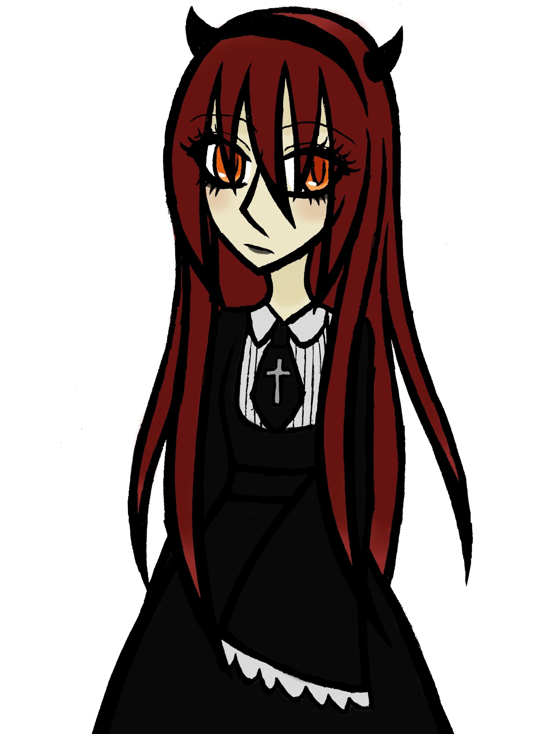 利用者さんがゴスロリ衣装の女の子を描いてくれました！