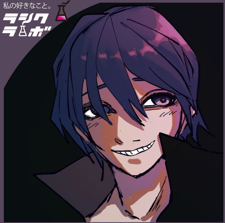 【イラスト紹介】闇に滲む微笑み、視線で語るキャラクター 🌃