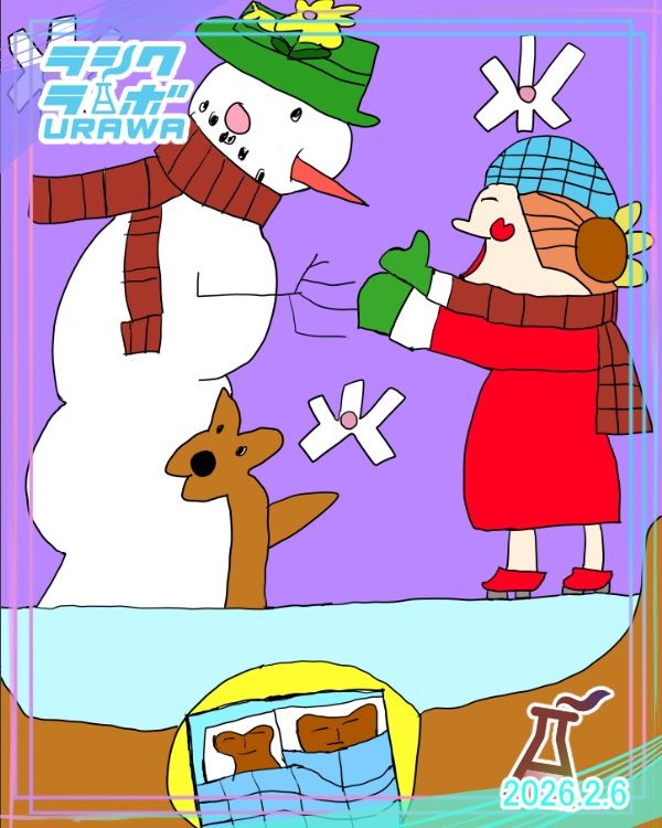 雪だるまと会う女の子⛄