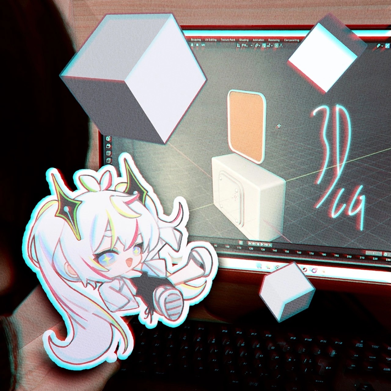 3D制作の作業風景🔹