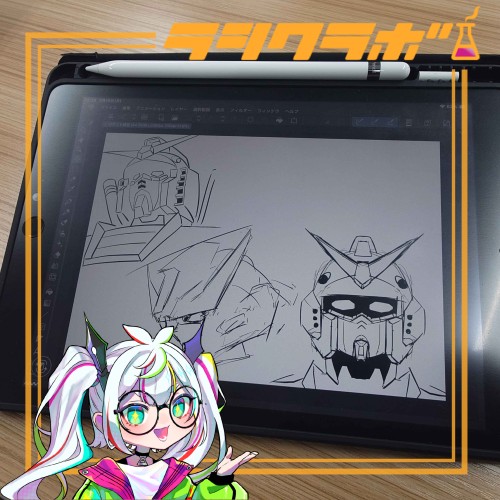 利用者さんのイラスト練習風景　